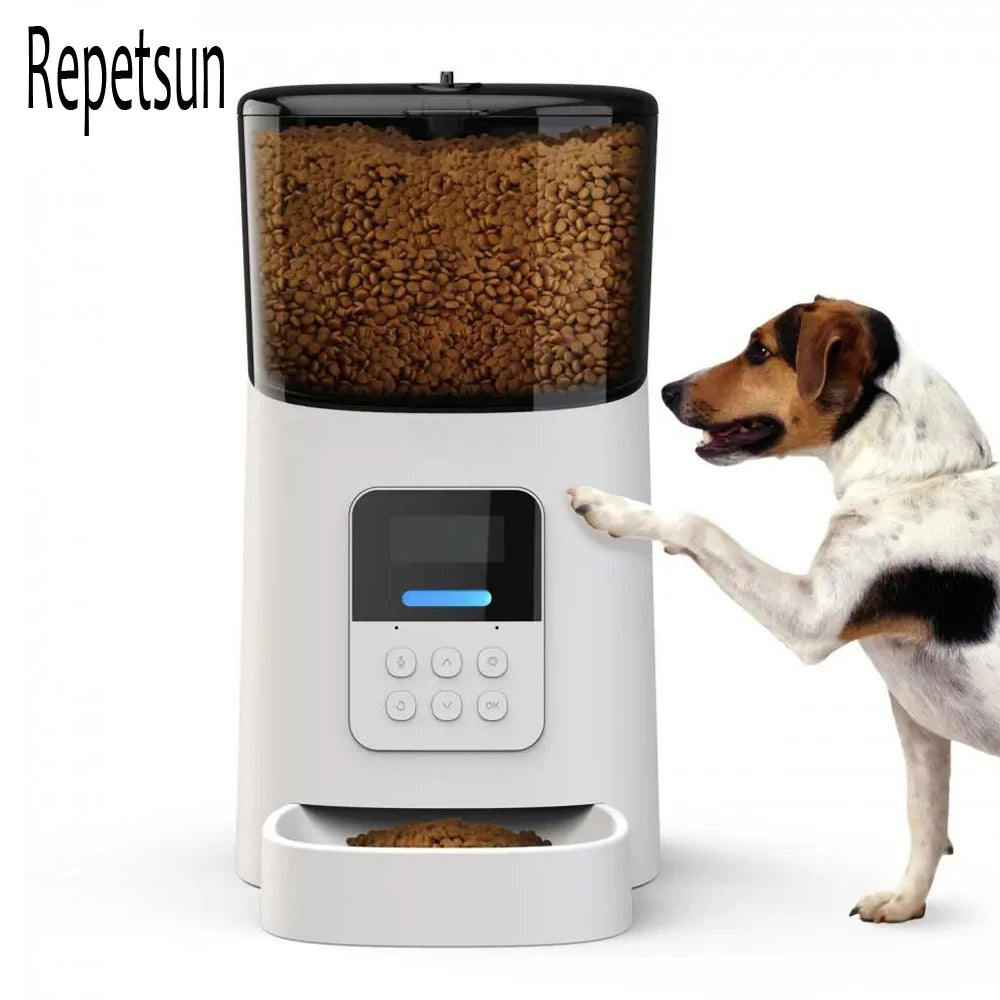 6L Smart Wi-Fi Enabled Automatic Pet Feeder for Cats and Dogs with App Timer and Large Capacity Food Dispenser