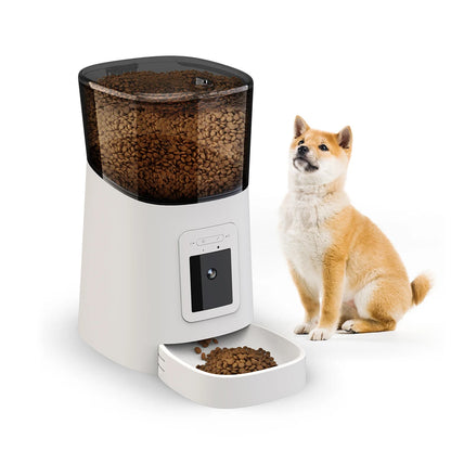 6L Smart Wi-Fi Enabled Automatic Pet Feeder for Cats and Dogs with App Timer and Large Capacity Food Dispenser
